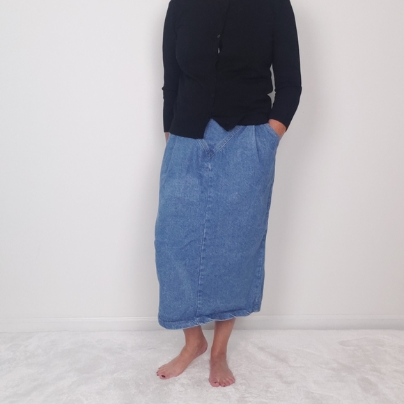 American Profile Midi Denim Skirt - Picture 6 of 13